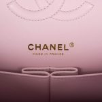 Chanel Rose Clair Quilted Caviar Medium Classic Double Flap Bag Light Gold Hardware - Image 8