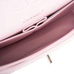 Chanel Rose Clair Quilted Caviar Medium Classic Double Flap Bag Light Gold Hardware - Image 9
