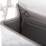 Chanel Silver Metallic Quilted Caviar Rectangular Mini Flap Bag with Top Handle Silver Hardware - Image 10