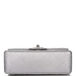 Chanel Silver Metallic Quilted Caviar Rectangular Mini Flap Bag with Top Handle Silver Hardware - Image 7