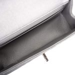 Chanel Silver Metallic Quilted Caviar Rectangular Mini Flap Bag with Top Handle Silver Hardware - Image 8
