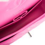 Chanel Neon Pink Quilted Lambskin Medium Classic Double Flap Bag Silver Hardware - Image 8