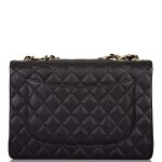Chanel Vintage Black Quilted Caviar Jumbo Single Flap Bag Gold Hardware - Image 3