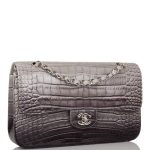 Chanel Ombre Grey Matte Alligator Medium Classic Double Flap Bag Silver Hardware - Image 4