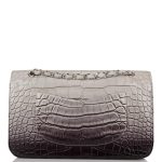 Chanel Ombre Grey Matte Alligator Medium Classic Double Flap Bag Silver Hardware - Image 3