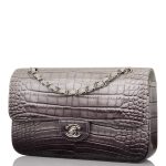 Chanel Ombre Grey Matte Alligator Medium Classic Double Flap Bag Silver Hardware - Image 5