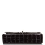 Chanel Ombre Grey Matte Alligator Medium Classic Double Flap Bag Silver Hardware - Image 7