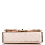 Chanel Medium Classic Double Flap Bag Metallic Gold Lambskin Black Hardware - Image 7