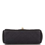 Chanel Rectangular Mini Flap Bag with Top Handle Black Lambskin Antique Gold Hardware - Image 6