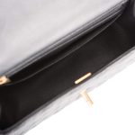 Chanel Rectangular Mini Flap Bag with Top Handle Black Lambskin Antique Gold Hardware - Image 7