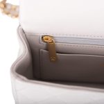 Chanel Mini Rectangular Flap Bag with Top Handle Gray Lambskin Antique Gold Hardware - Image 10