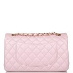 Chanel Metallic Pink Quilted Calfskin Medium Classic Double Flap Bag Light Gold Hardware - Image 3