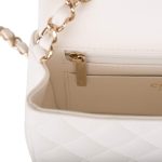 Chanel White Quilted Lambskin Rectangular Mini Classic Flap Bag Light Gold Hardware - Image 9