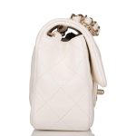 Chanel White Quilted Lambskin Rectangular Mini Classic Flap Bag Light Gold Hardware - Image 6