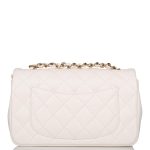 Chanel White Quilted Lambskin Rectangular Mini Classic Flap Bag Light Gold Hardware - Image 2