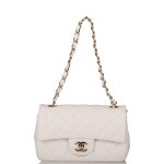 Chanel White Quilted Lambskin Rectangular Mini Classic Flap Bag Light Gold Hardware - Image 10