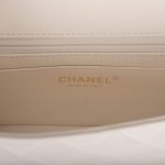 Chanel White Quilted Lambskin Rectangular Mini Classic Flap Bag Light Gold Hardware - Image 8