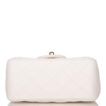 Chanel White Quilted Lambskin Square Mini Classic Flap Bag Light Gold Hardware - Image 6