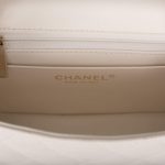Chanel White Quilted Lambskin Square Mini Classic Flap Bag Light Gold Hardware - Image 8