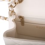 Chanel White Quilted Lambskin Square Mini Classic Flap Bag Light Gold Hardware - Image 9