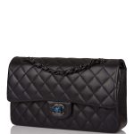 Chanel SO Black Lambskin Quilted Medium Classic Double Flap Bag Black Hardware - Image 4