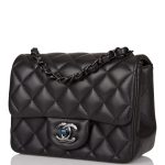 Chanel SO Black Quilted Lambskin Square Mini Classic Flap Bag Black Hardware - Image 5