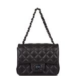 Chanel SO Black Quilted Lambskin Square Mini Classic Flap Bag Black Hardware - Image 2