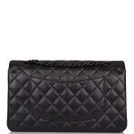 Chanel Medium Classic Double Flap Bag SO Black Lambskin Quilted Black Hardware - Image 3