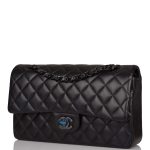 Chanel Medium Classic Double Flap Bag SO Black Lambskin Quilted Black Hardware - Image 5