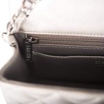 Chanel Mini Rectangular Flap Bag Ruthenium Metallic Lambskin Silver Hardware - Image 10