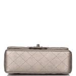 Chanel Mini Rectangular Flap Bag Ruthenium Metallic Lambskin Silver Hardware - Image 7