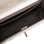 Chanel Mini Rectangular Flap Bag Ruthenium Metallic Lambskin Silver Hardware - Image 8