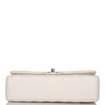 Chanel White Quilted Caviar Medium Classic Double Flap Bag Light Gold Hardware - Image 7
