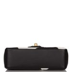 Chanel White and Black Geometric Lambskin Rectangular Mini Classic Flap Bag Antique Gold Hardware - Image 7