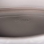 Chanel Light Gray Quilted Lambskin Rectangular Mini Classic Flap Bag Silver Hardware - Image 8