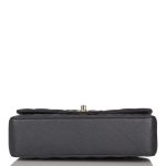 Chanel Medium Classic Double Flap Bag Dark Gray Caviar Light Gold Hardware - Image 7