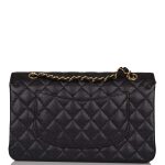 Chanel Black Quilted Caviar Medium Classic Double Flap Bag Gold Hardware - Image 6
