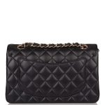 Chanel Small Classic Double Flap Bag Black Lambskin Rose Gold Hardware - Image 3