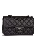 Chanel SO Black Quilted Lambskin Rectangular Mini Classic Flap Bag Black Hardware - Image 7