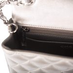 Chanel Mini Rectangular Flap Bag Ruthenium Lambskin Silver Hardware - Image 9