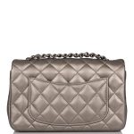 Chanel Mini Rectangular Flap Bag Ruthenium Lambskin Silver Hardware - Image 10