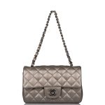 Chanel Mini Rectangular Flap Bag Ruthenium Lambskin Silver Hardware - Image 2