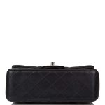 Chanel Mini Rectangular Flap Bag Black Lambskin Light Silver Hardware - Image 7