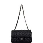Chanel Mini Rectangular Flap Bag Black Lambskin Light Silver Hardware - Image 2