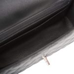 Chanel Mini Rectangular Flap Bag Black Lambskin Light Silver Hardware - Image 8