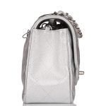 Chanel Mini Rectangular Flap Bag Silver Metallic Lambskin Silver Hardware - Image 6