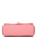 Chanel Pink Quilted Lambskin Rectangular Mini Classic Flap Bag Antique Gold Hardware - Image 7