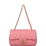 Chanel Pink Quilted Lambskin Rectangular Mini Classic Flap Bag Antique Gold Hardware - Image 2