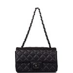 Chanel Mini Rectangular Flap Bag SO Black Lambskin Black Hardware - Image 2