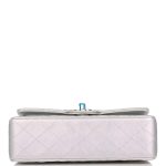 Chanel Small Classic Double Flap Bag Silver Iridescent Lambskin Silver Hardware - Image 6